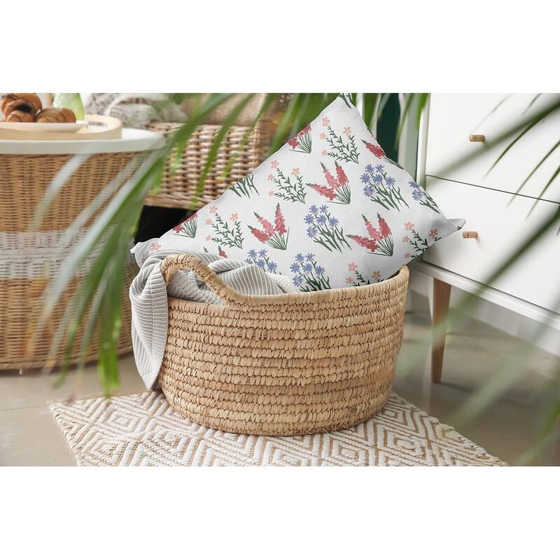 Flower Field Decorative Throw Pillow