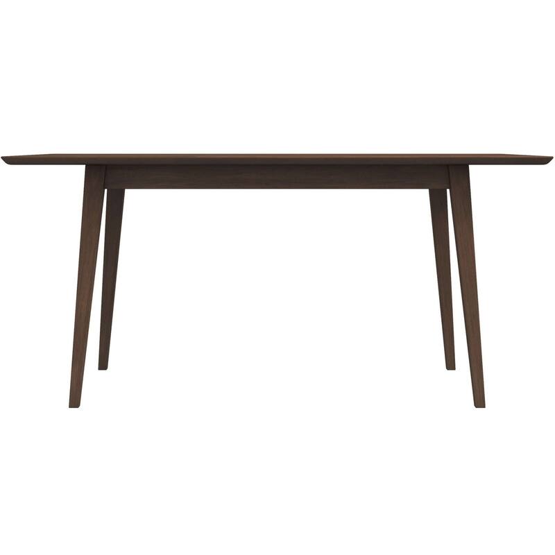 GDFStudio - Mary Modern 63" Length Solid Wood Rectangular Dining Table with Beveled Edges