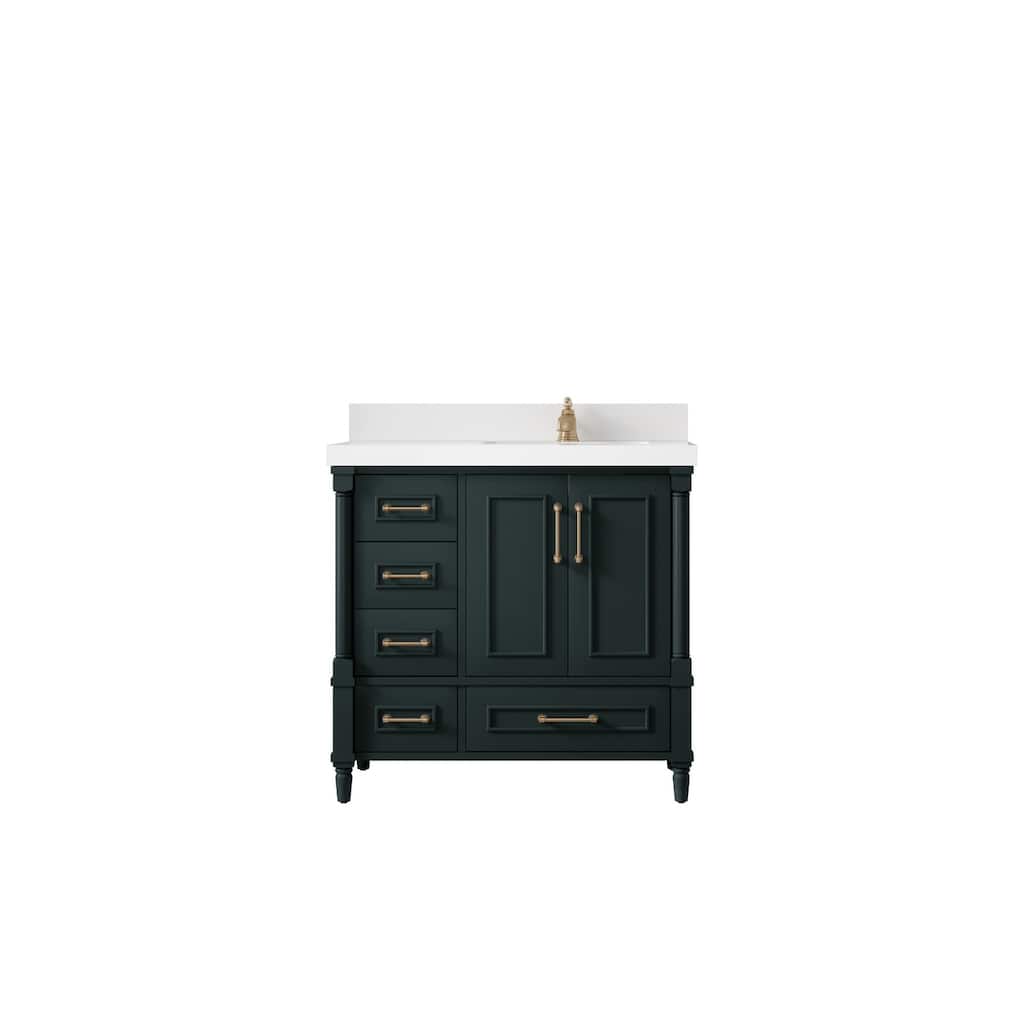 Willow Collections 36 in. W x 22 in. D Aberdeen Right Offset Sink Bathroom Vanity with Countertop