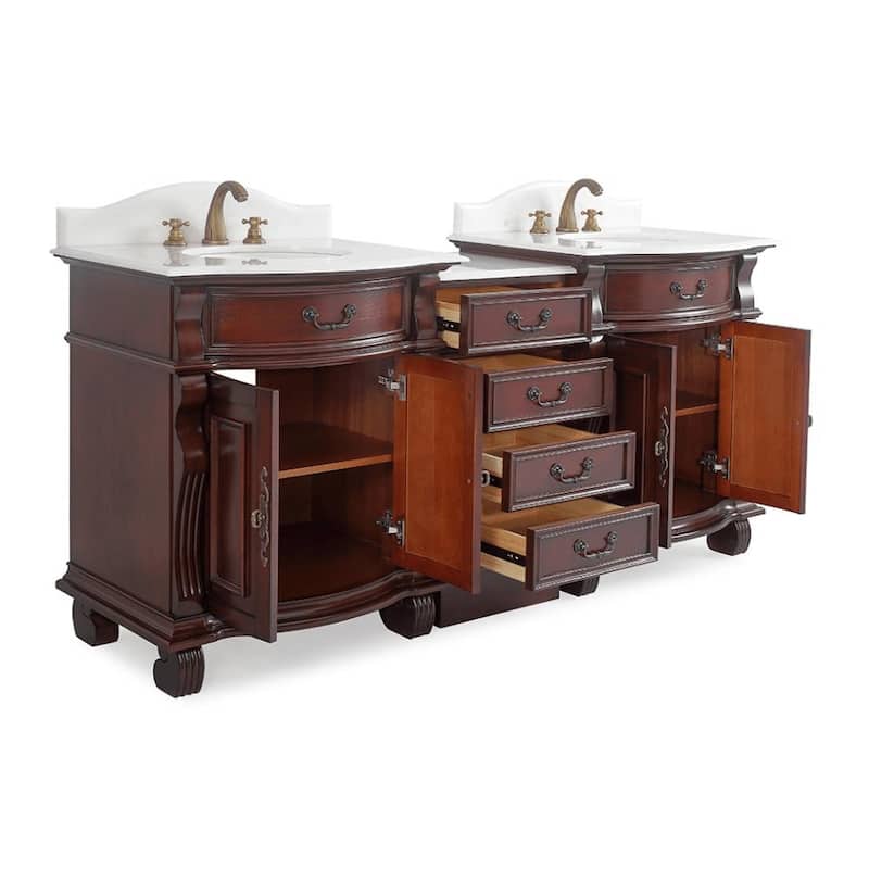 30 Inch Traditional Style Solid Wood Single Sink Bathroom Vanity With Stone top