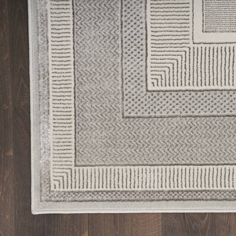 Power Loomed Geometric Modern Non Skid Stain Resistant Area Rug - 144' X '108' X '0.39