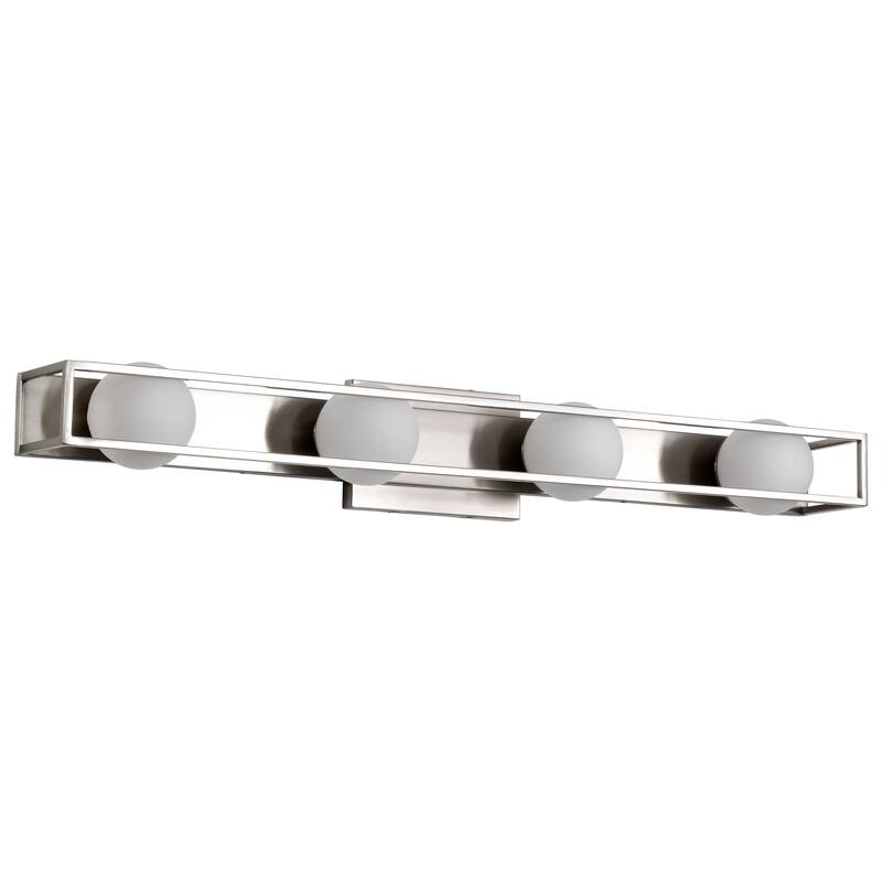 Jenkins 32 Inch 4 Light LED Vanity Brushed Nickel with Frosted Glass - Brushed Nickel - Brushed Nickel