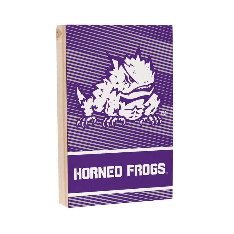 Texas Christian University Wooden Tabletop Mantel Shelf Sign