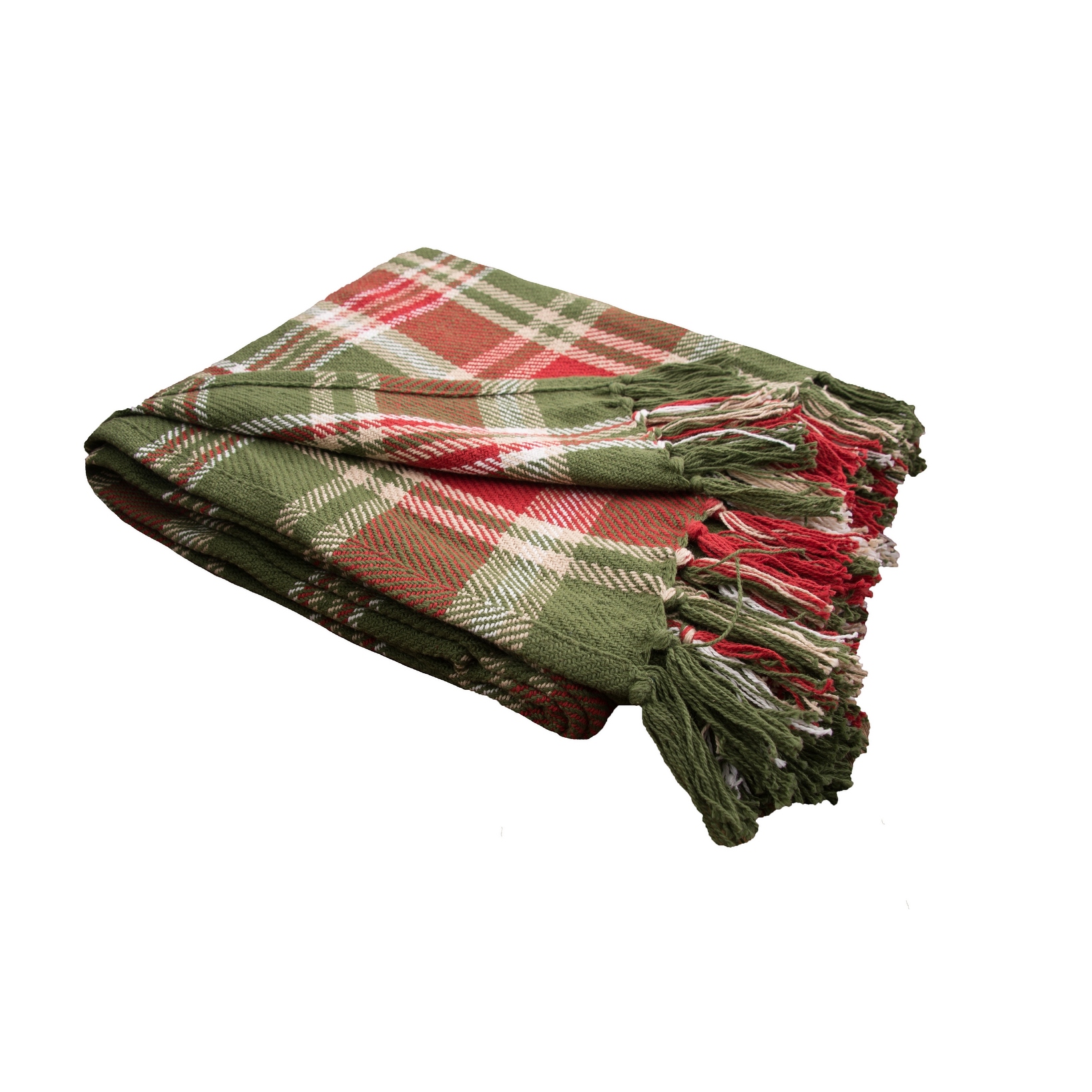 Red and green plaid throw blanket deals