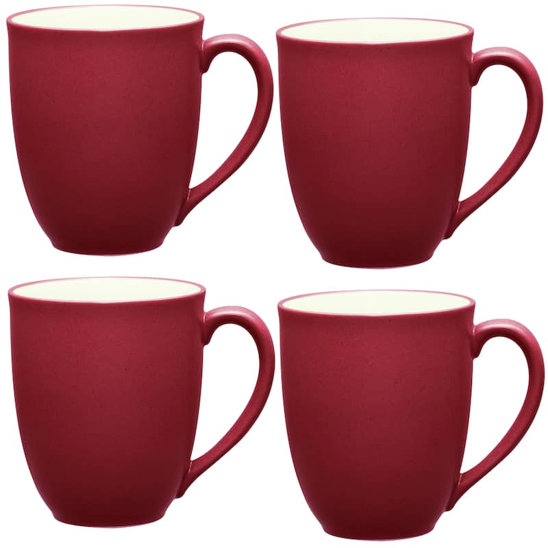 Noritake Colorwave Set Of 4 XL Large Mugs, 18 Oz. - Raspberry