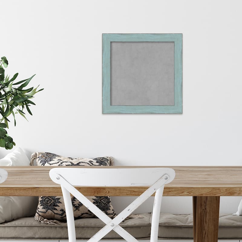 Framed Magnetic Board, Sky Blue Rustic