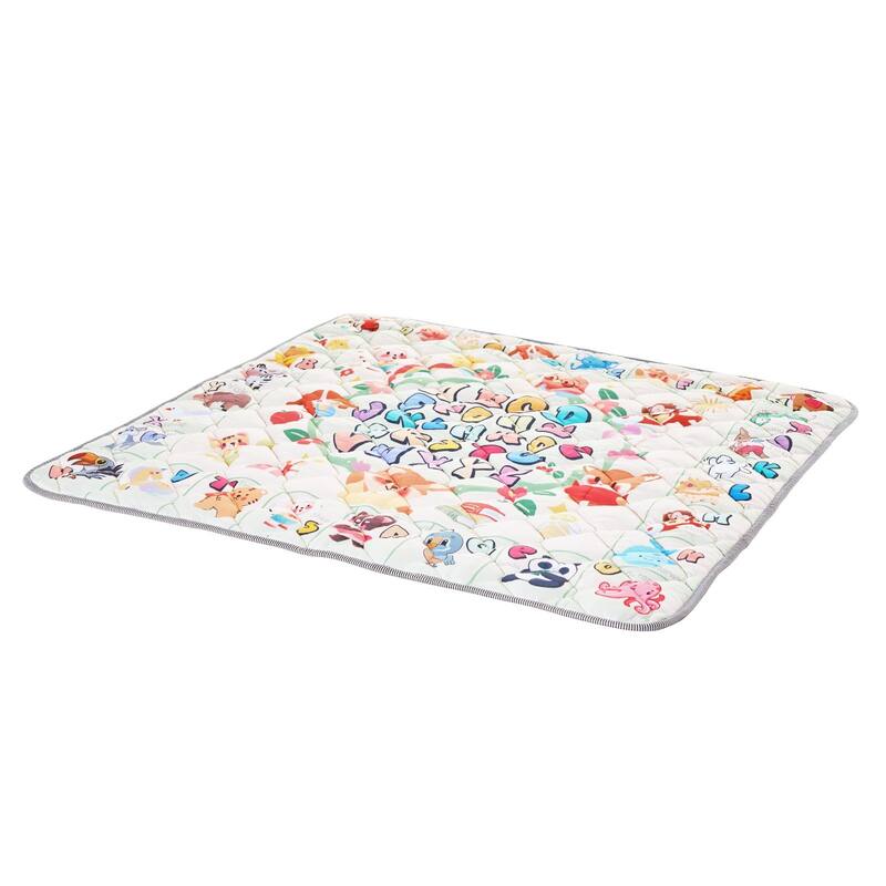Multi-Color Foldable Baby Floor Play Mat for Crawling Tummy Time Anti-Slip and Machine Washable - 50” L x 50” W