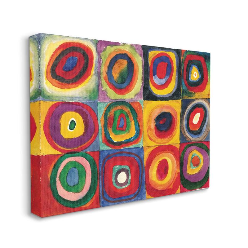 Stupell Modern Circle Shapes Aligned Abstract Swirl Pattern Canvas Wall Art, Design by Wassily Kandinsky