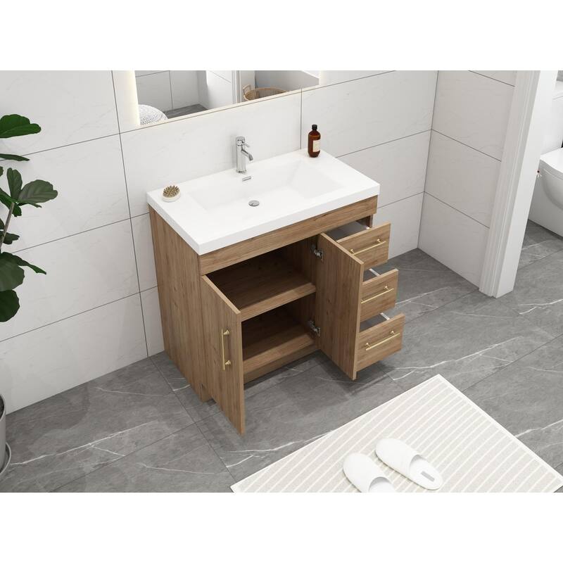 Eliza 36 Freestanding Vanity (Right Drawers) with Single Sink