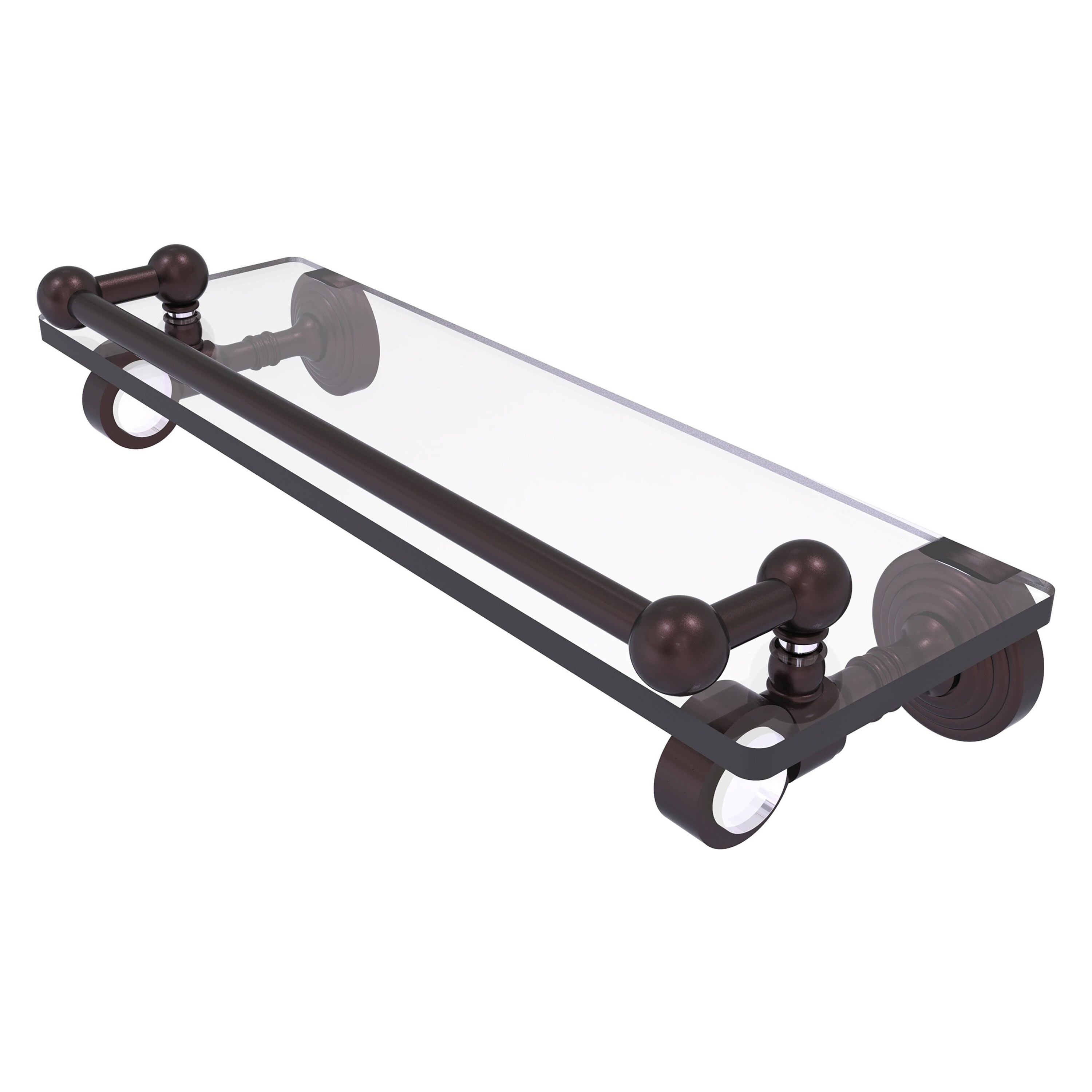 Allied Brass Pacific Grove Collection 16 Inch Glass Shelf with Gallery Rail