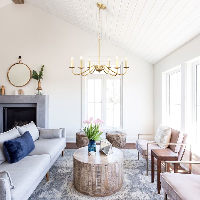 6-Light 27.55-inch Farmhouse Chandeliers for Living Room Foyer Hallway