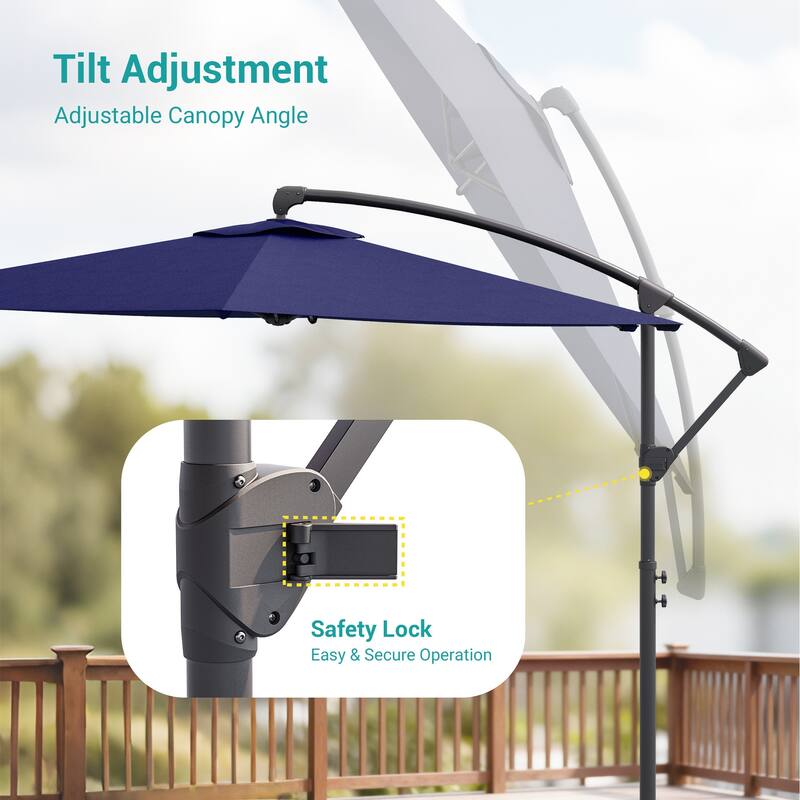 Sonkuki Outdoor 10FT Patio Offset umbrella for Garden