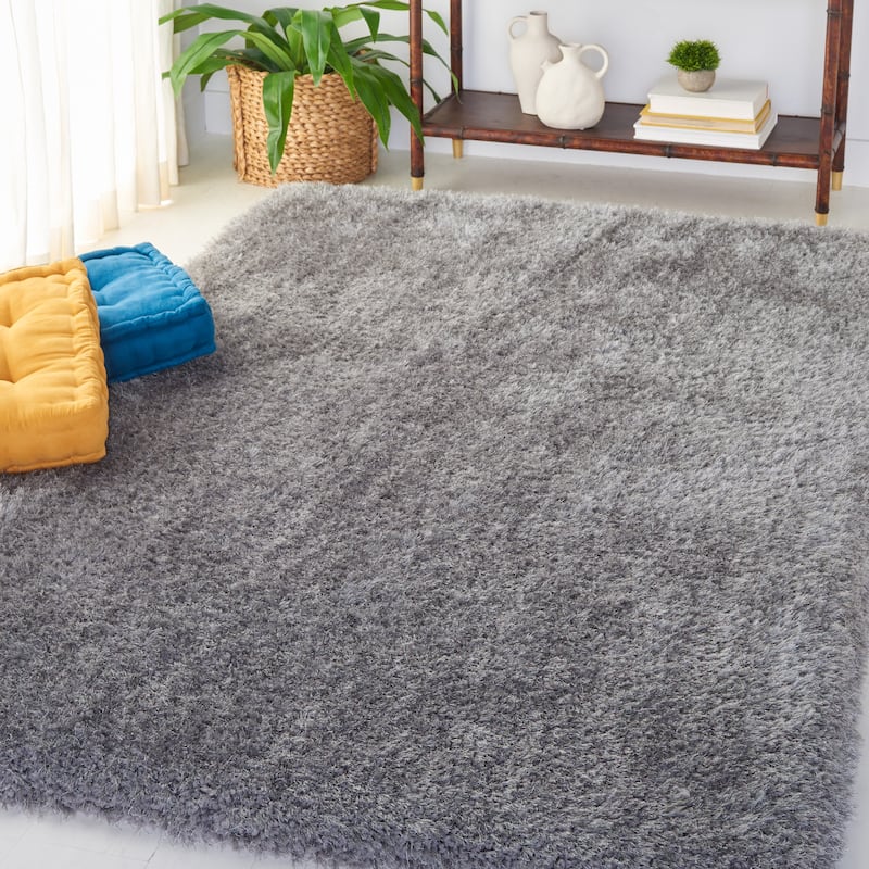SAFAVIEH Bahija Rudina Luxe Shaggy 3 inch-thick Area Rug - 8' x 10' - Grey
