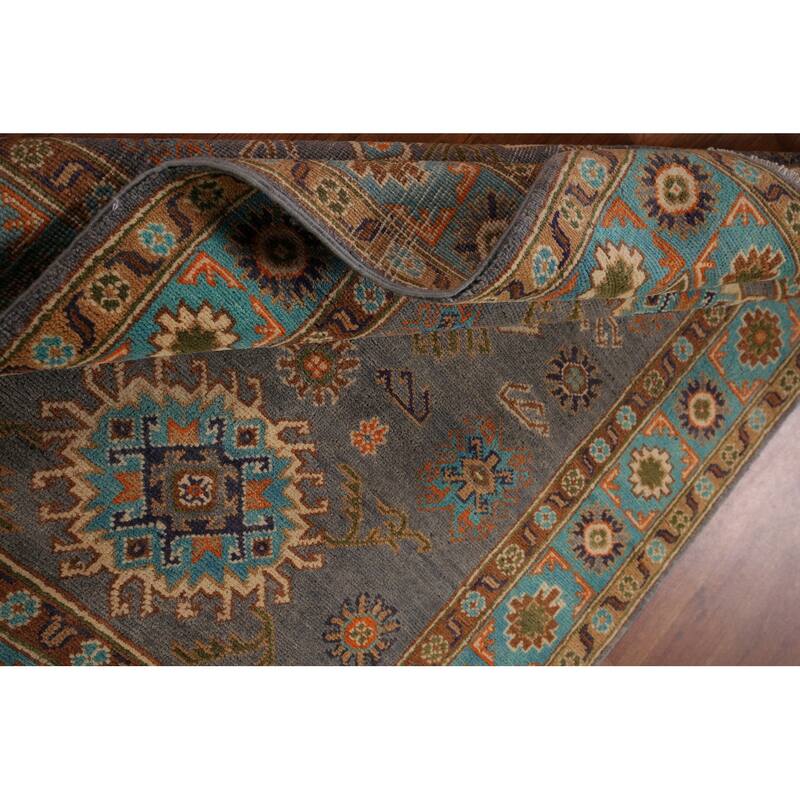 Kazak Accent Rug Hand-Knotted Oriental Wool Carpet - 3'4" x 4'10"
