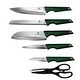 preview thumbnail 2 of 2, Berlinger Haus 7-Piece Knife Set with Stainless Steel Stand Emerald