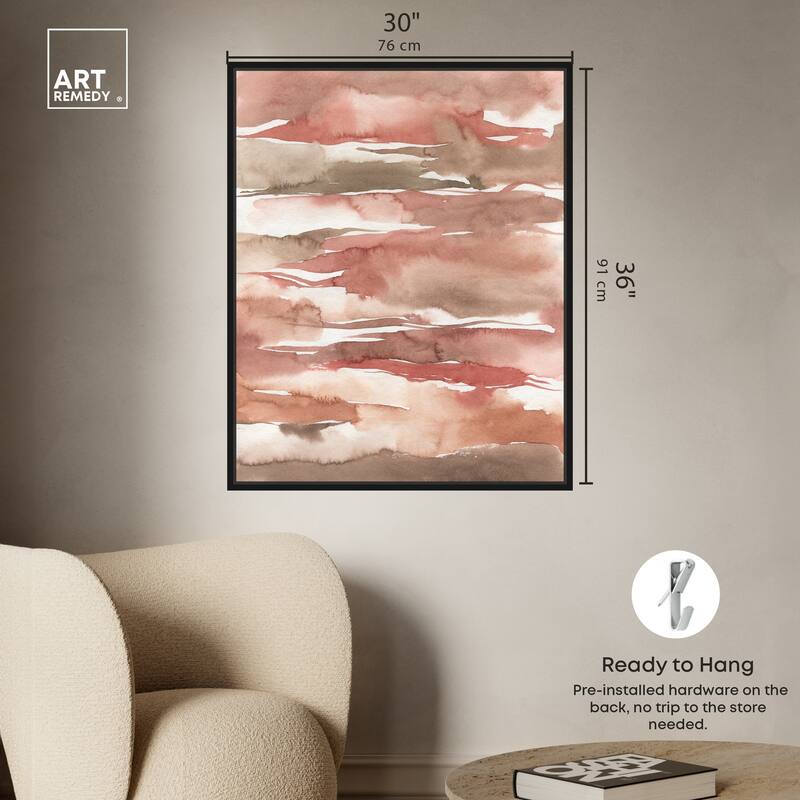 Art Remedy Tone Tinted Powders Framed Boho Abstract 1 Piece Canvas Wall Art