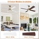preview thumbnail 26 of 57, 52" Black/ Distressed Brass Dimmable RGB Smart Ceiling Fan with Light and Remote, App Control