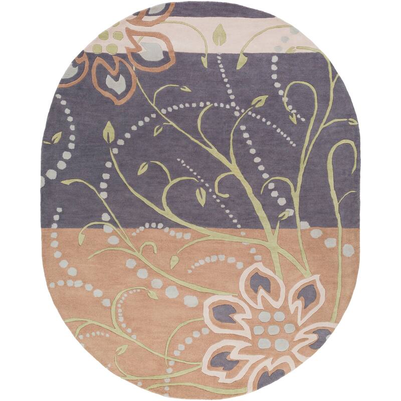 Handmade Windy Transitional Floral Wool Area Rug