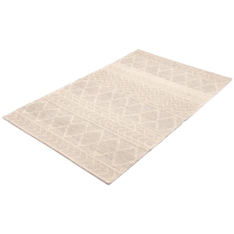 ECARPETGALLERY Braid weave Sienna Cream Wool Rug - 5'0 x 7'10