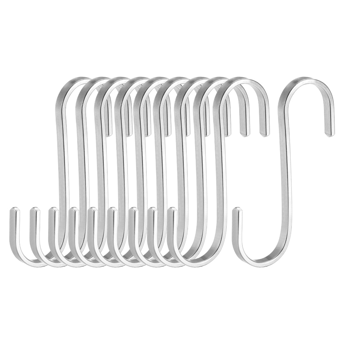 Stainless Steel S Hooks 3 Flat S Shaped Hangers Multiple Uses 10pcs -  Silver - 3 x 0.95 x 0.17(L*W*H) 10pcs - Bed Bath & Beyond - 35440861