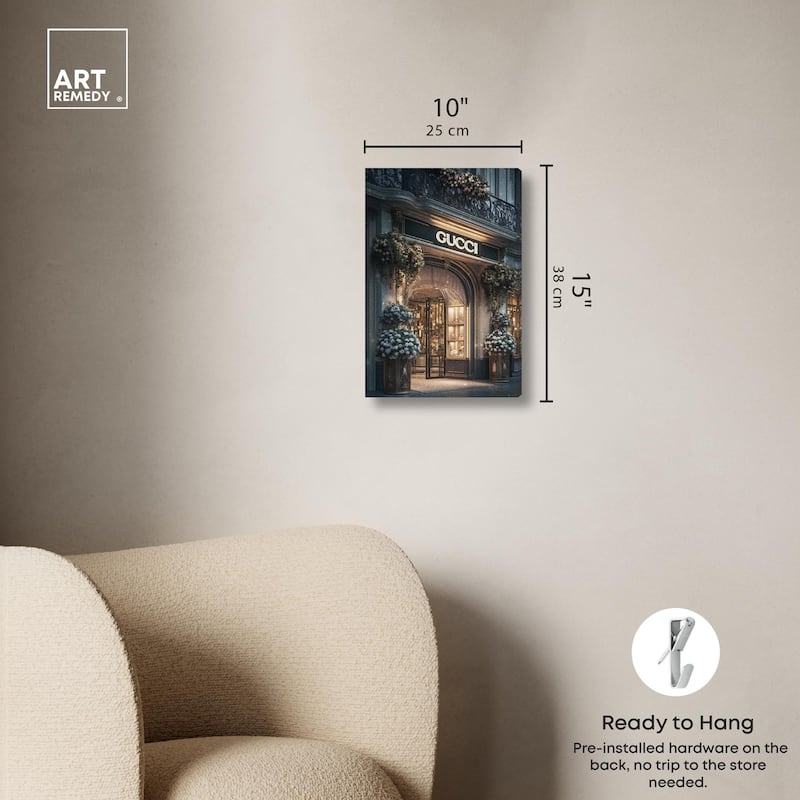 Illuminated Luxury Store Canvas by Art Remedy, Gallery Wrapped