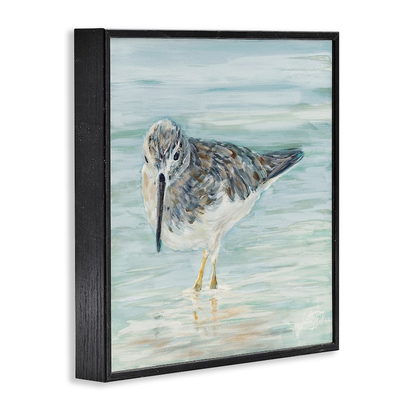 Stupell Nautical Sandpiper Shallow Beach Waters Traditional Bird Framed Wall Art