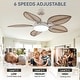 preview thumbnail 26 of 28, 52" Palm Leaf Tropical Ceiling Fan with Light and Remote,Indoor or Outdoor Ceiling Fan,for Farmhouse Living Room Patio