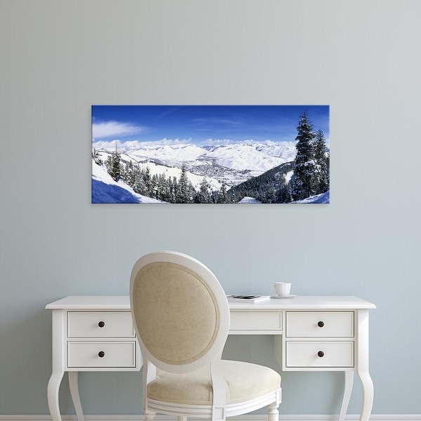 Easy Art Prints Panoramic Images's 'Ski slopes in Sun Valley, Idaho, USA' Premium Canvas Art