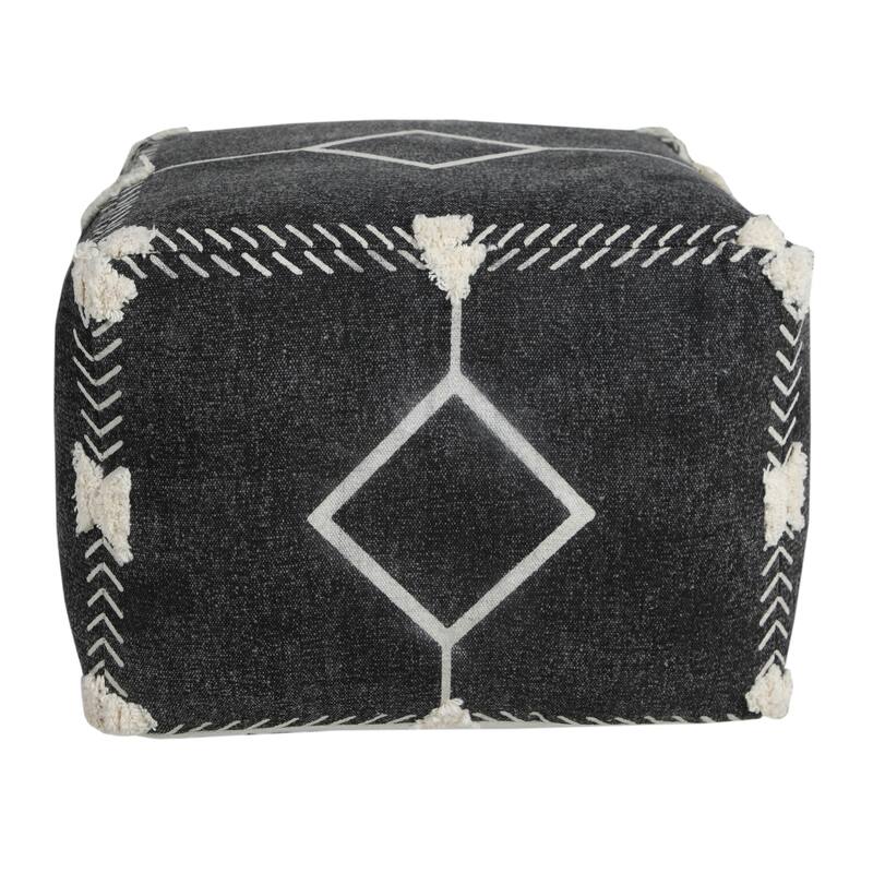 Sevita Textured Diamond Dash Pouf Ottoman