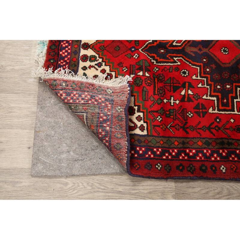 Geometric Tribal Hamedan Persian Area Rug Wool Hand-knotted Carpet - 3'5" x 4'7"