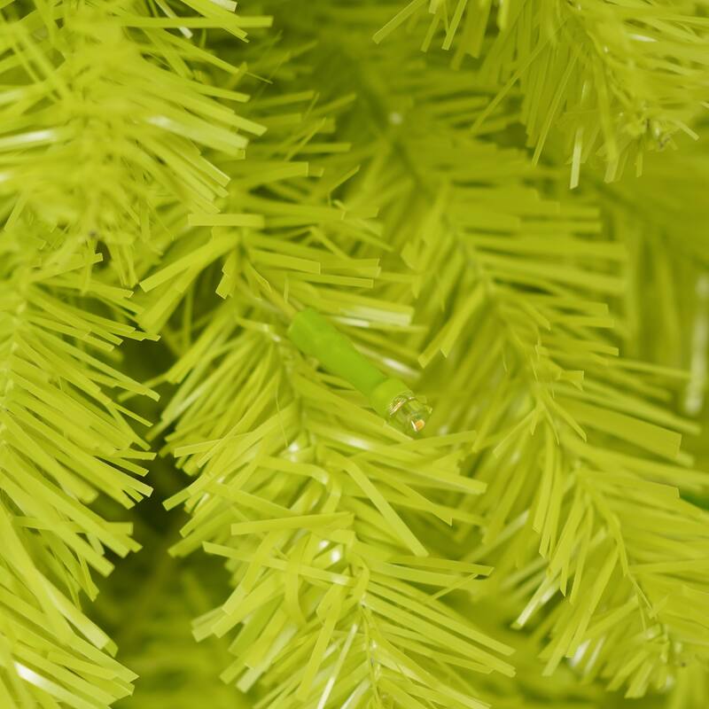 Hinged Fir Artificial Bent Top Tree - Santa Hat Style, LED Lights, Lush Branches, Holiday Decor - Green,White