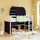 preview thumbnail 11 of 19, Twin Size Loft Bed Playhouse Bed Frame with Tower Tent and 3 Storage Pockets