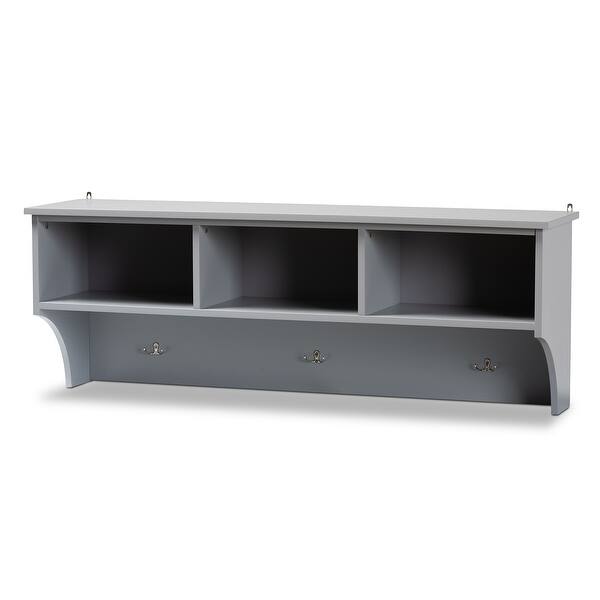 Shop Maya Modern Transitional Entryway Wall Mounted Coat Rack With Shelves On Sale Overstock 30774001 Grey