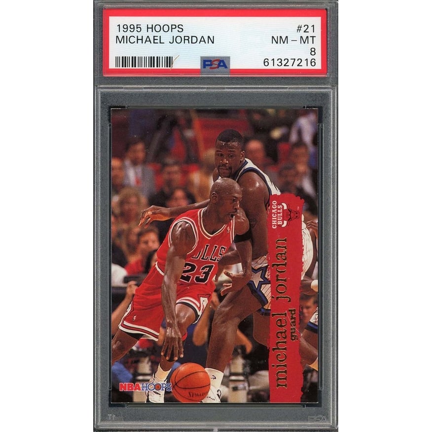 Michael Jordan 1995 Hoops Basketball Card #21 Graded PSA 8 - 8'6" x 11'6"
