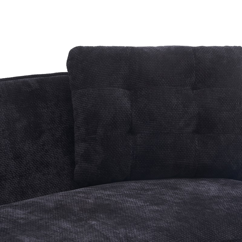 Modern Upholstered Loveseat Sofa with Golden Metal Legs