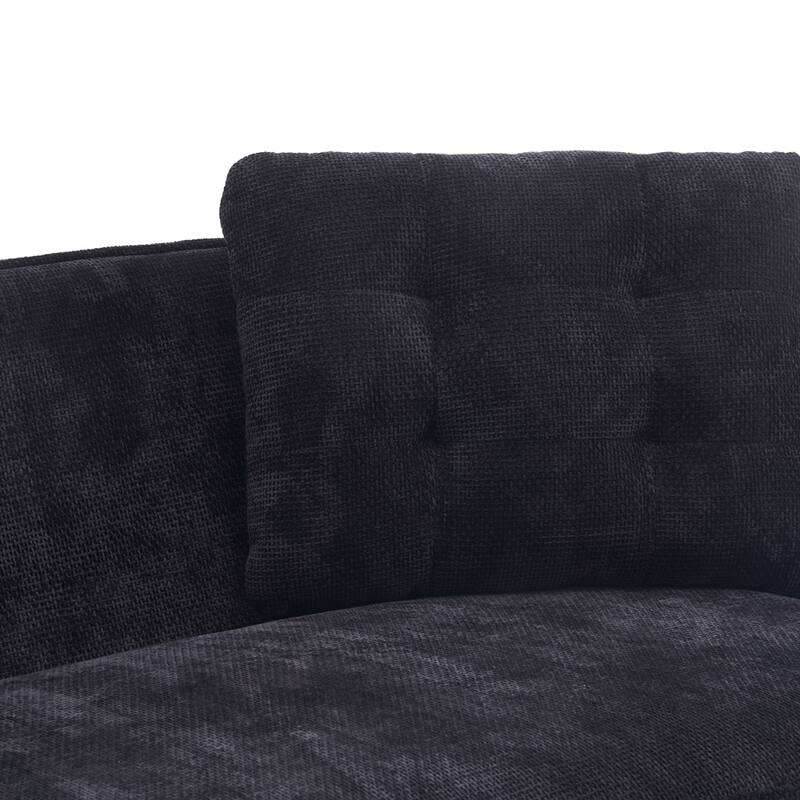 Upholstered Couch with Golden Metal Legs