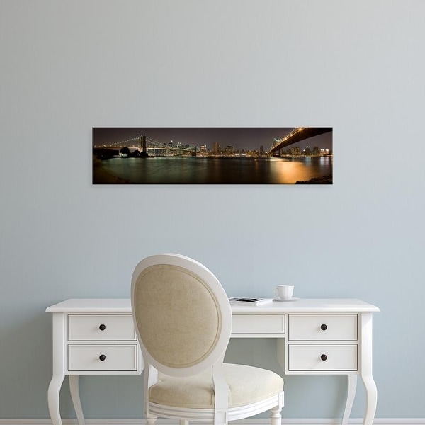 Easy Art Prints Panoramic Images's 'Brooklyn Bridge and Manhattan Bridge, Manhattan, New York City' Canvas Art
