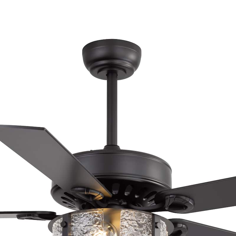 52" Reversible 5-Blade Caged Ceiling Fan with Light and Remote