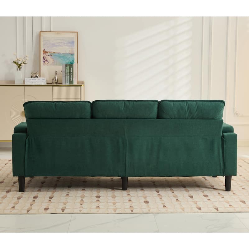 L-Shaped Fabric Sectional Sofa with Storage Ottoman and USB Port