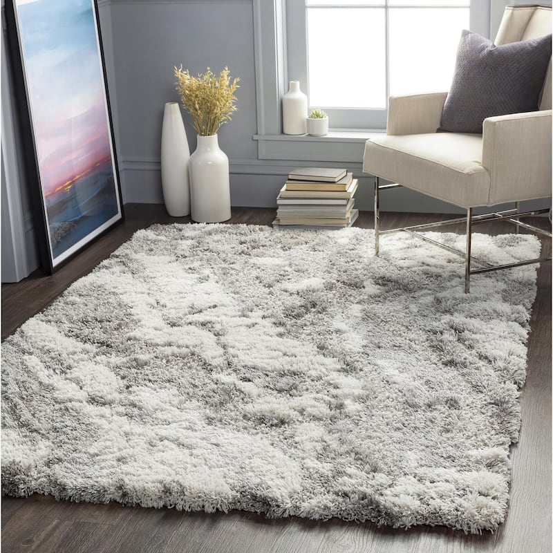 Livabliss Alta Shag Scandinavian Abstract Area Rug - 2' x 2'11" - Medium Grey