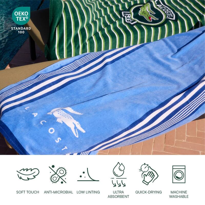 Lacoste Home Oversized 36"W x 72"L 100% Luxury Cotton Beach Towel - 36" x 72"