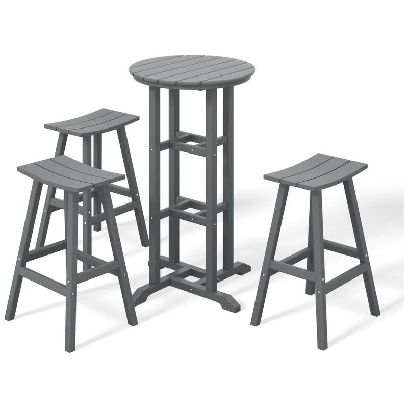 Laguna Hdpe All Weather Outdoor Patio Bistro Bar Set (4-Piece Set)