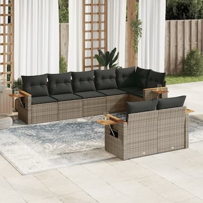 vidaXL Garden Sofa Set Grey - 24.4 x 33.5 x 27.2