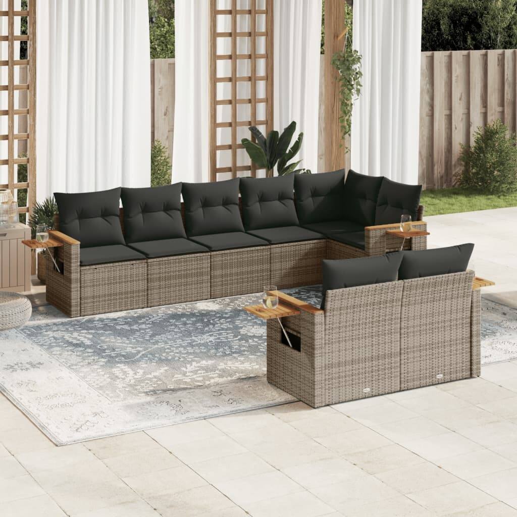 vidaXL Garden Sofa Set Grey - 24.4 x 33.5 x 27.2