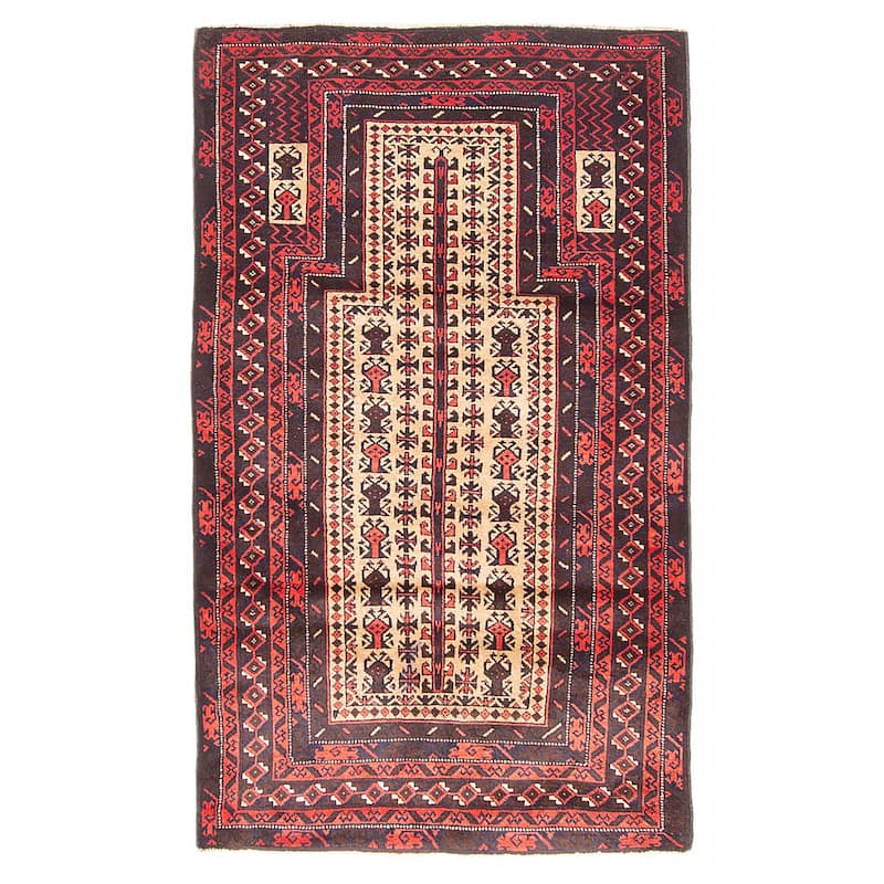 Teimani Tan Rug 3'1" x 5'2" - 3'1 x 5'2 - Tan - 3'1 x 5'2