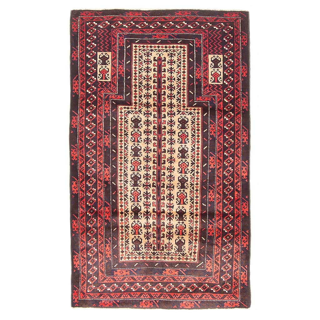 Teimani Tan Rug 3'1" x 5'2" - 3'1 x 5'2