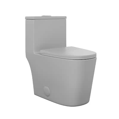 Dreux One Piece Elongated Dual Flush Toilet In Matte Grey 0.95/1.26 Gpf - 27.56" x 15.75" x 29.53"