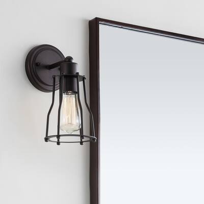 Evelyn 5.13" 1-light Metal Vanity Light, Oil Rubbed Bronze by JONATHAN Y - 10.375" H x 5.125"W x 7.5" D