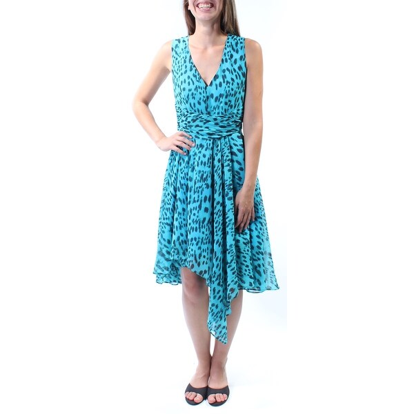 turquoise animal print dress