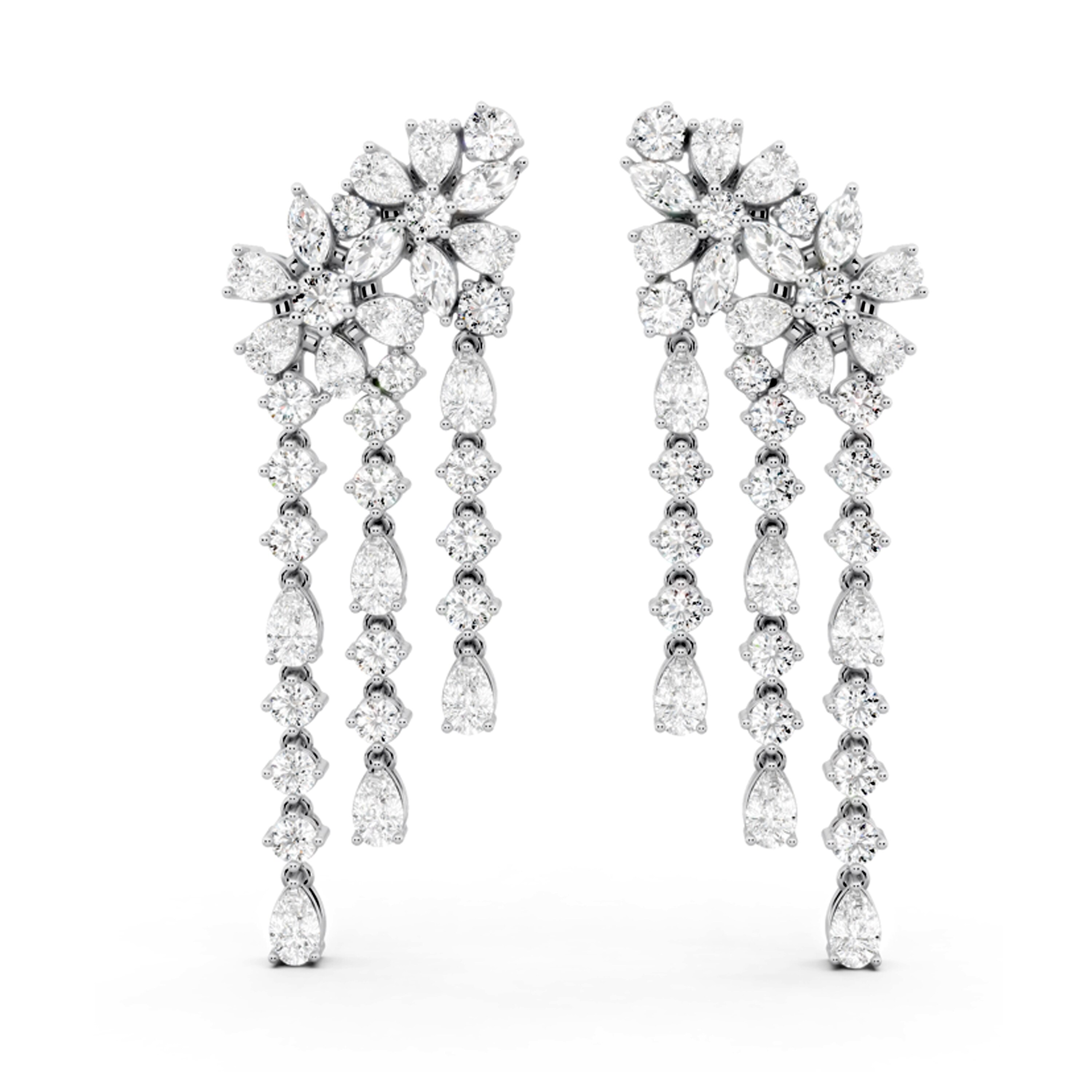 Auriya 14k Gold 4 3/4ctw Lab Grown Diamond Dangle Earrings (E-F VS)